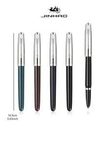 1pc Jinhao 86 Classic Retro Fountain Pen With Pouch, Balanced Weight, Silvery Arrow Clip, Ultra Fine Nib, For Office, School, Daily Writing, 4 Colors To Choose From, Ink Not Included Back To School
