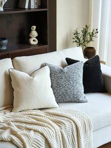 Cirelle 1 Vỏ gối Chenille Jacquard (Không có ruột) - Vỏ gối trang trí Chenille Jacquard thời trang hiện đại, thích hợp để trang trí nhà cửa, ghế sofa, giường trong mọi mùa - trắng - Xem 6