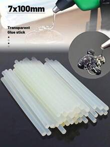 10-100pcs Mini Hot Melt Glue Sticks, Transparent Meltable Glue Sticks, High Temperature Resistant, 7mm X 100mm High Viscosity Multi-Purpose Transparent Glue Sticks, Suitable For Hot Glue Guns, Electric Glue Guns, Crafts, Holiday Home Decor, Repairs, Universal Adhesive, DIY Tools