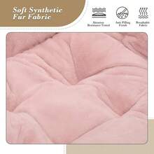 Comfy Saucer Chair With Ottoman For Adults- Lazy Chair With Ottoman Soft Square Folding Saucer Chair For Adult And Kids Bedroom Living Room Dorm Rooms, Flexible Reading Chair For Teens Kids- Pink - Pink - View 5