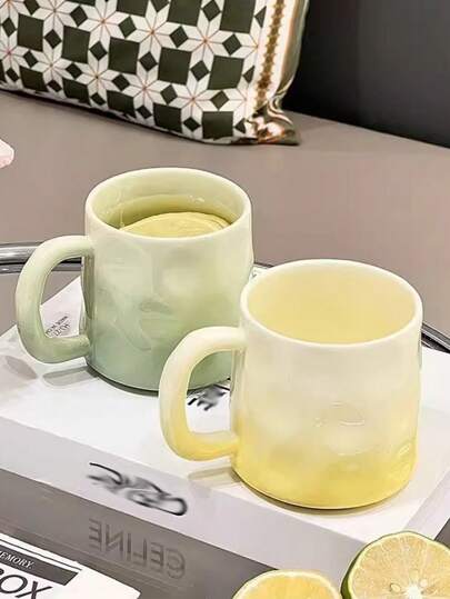 CMYD Studio 1pc 400ml Handmade Ceramic Coffee Mug, Asymmetrical Nordic Style Tea Cup, Suitable For Home, Bedroom, Office, Gift, Family Gathering