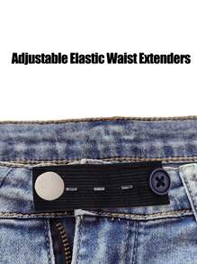 Denim Waist Enlargement Tool, Adjustable Elastic Waist Extenders ,Waistband Expander For Men And Women Jeans Pants,Extension Buckle, Waist Expansion Button Elastic Adjustment Buckle, Detachable, DIY Garment Accessories Button Extender,Waist Enlargement Without Seam Buckle, Suitable For Jeans, Trousers, Seamless Detachable Denim Tight Buckle, Comfortable Fit Button