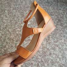 Women's Open Toe Espadrilles Wedge Sandal Slip On Elastic Ankle Strap Platform Sandals Dressy Comfortable Wedges Shoe - Brown - View 2