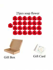 25pcs/45pcs Rose Soap Flower With Scent Fancy Flower For Women Gift, Silk Flowers, Flower With Card Set In Gift Box Valentine's Day Gift For Her, Mother, Wife, Girlfriend, Someone Who Arranges Flowers In Wedding Birthday Anniversary - 25pcs - View 6