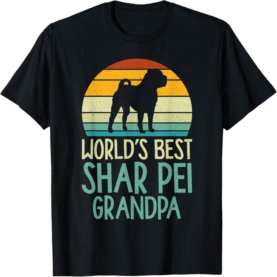 Worlds Best Shar Pei Grandpa Shar Pei T-Shirt - Black - View 1