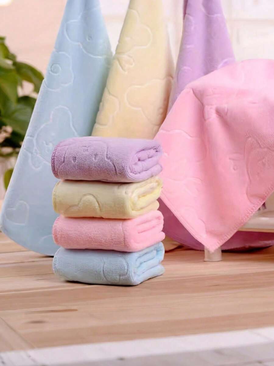 1/3/5 piezas Paños esponjosos de gofre, toallas cuadradas de felpa de coral, toallitas faciales super suaves y absorbentes para el baño del hogar, toallas cuadradas suaves y absorbentes, toallitas faciales pequeñas de unicolor, paños de limpieza multiusos, accesorios de baño para decoración del hogar en verano