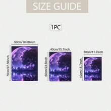 3PCS Big Purple Moon Canvas Art Print, Modern Wall Decoration Living Room, Bedroom, Studio And Corridor Large Wall Arts Posters Optional Frame ,Wall Art With Frame