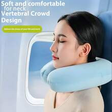 定制您的姓名/照片 凉爽感觉 U 型枕记忆泡沫颈部支撑枕，旅行飞机枕，便携式可折叠颈枕，办公室午休必备 - 彩色 - 查看 6
