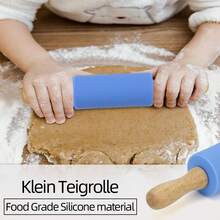 1 件 - 擀面杖（颜色随机），硅胶擀面杖，披萨面团滚筒，带不粘木柄 - 彩色 - 查看 8