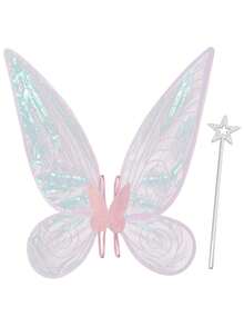 1件成人仙女翅膀，女孩蝴蝶翅膀，天使翅膀，女士仙女服装，万圣节服装派对礼物，成人仙女服装翅膀，女孩蝴蝶翅膀，天使翅膀，万圣节角色扮演服装，圣诞礼物，新年礼物 - 彩色 - 查看 1