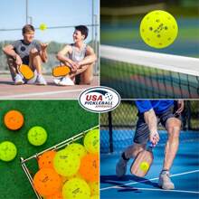 SIMSII S-40 Outdoor Pickleball Balls - 40 Holes, Approved By The USAPA - Durable PE Material, Seamless Construction, Tournament Grade, 3/12/40/100 Pack - Pickleballs - 霓虹綠 - 查看 7