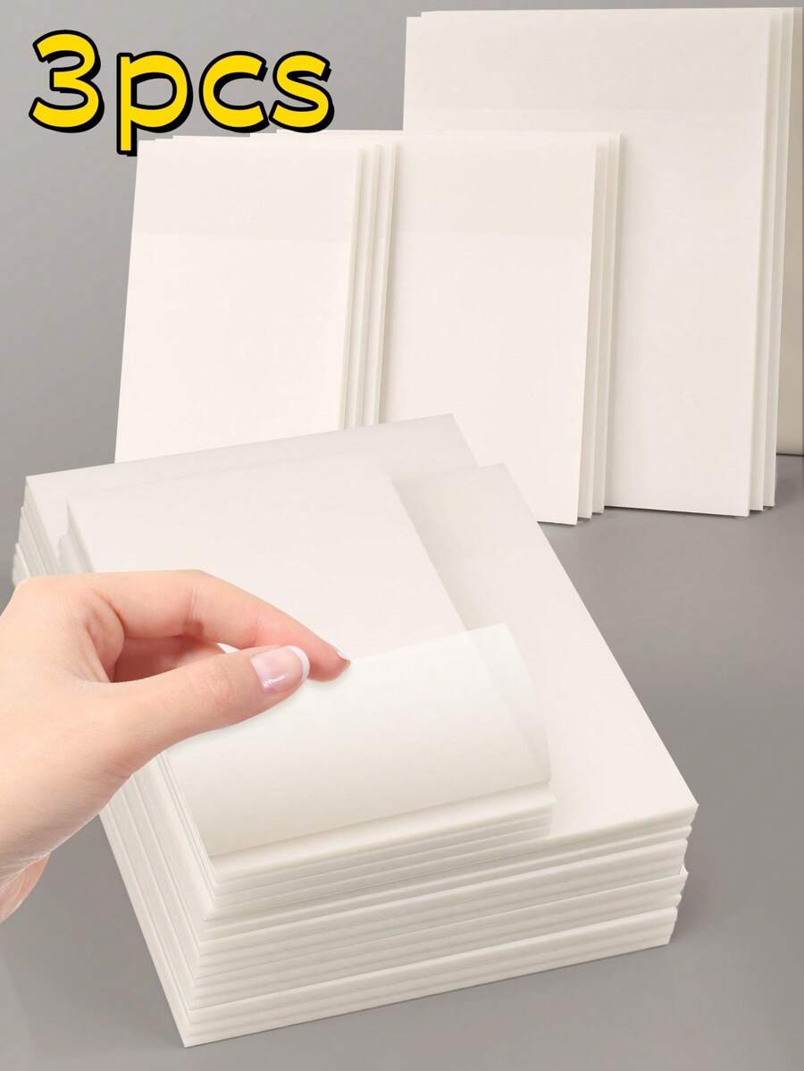 3pcs/150pcs Waterproof Sticky Notes, Transparent Adhesive Memo Pad For Book Annotation, Diary, School & Office School Supplies,Back To School