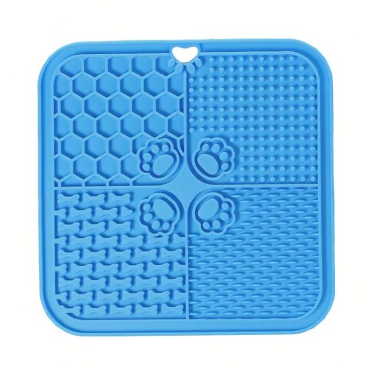 4-Compartment Pet Slow Feeder Mat, 12 Colors, With Dedicated Scraper & Spreading Spoon, Silicone, Suction Cup, Wall-Mounted, Cats & Dogs Lick Mat - Multicolor - View 24