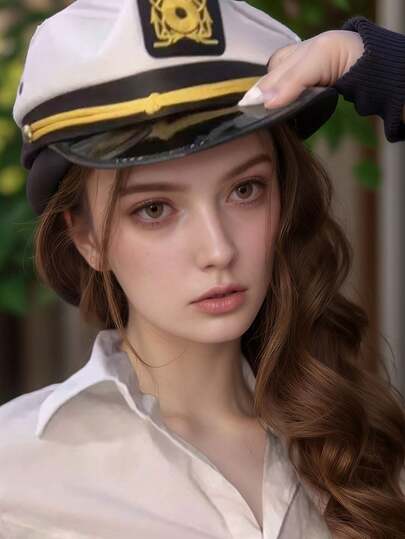 1 pieza Gorra de capitán unisex, gorra de disfraz de uniforme de capitán, adecuada para accesorios de fiesta