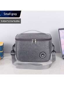 1pc Large Capacity Insulated Lunch Bag, Handheld With Shoulder Strap Thermal Lunch Box Bag, Thick Waterproof Bento Bag, Reusable Aluminum Foil Picnic Cooler Tote, Suitable For Teachers, Students, Office, Picnic, Hiking, Beach - Multicolor - View 19