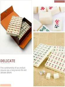144 chiếc Mạt chược chuyên nghiệp - Trò chơi xếp gạch cổ điển của Trung Quốc, Trò chơi chiến lược và trò chơi xã hội dành cho người lớn, Bộ hoàn chỉnh cho các buổi tụ họp gia đình và du lịch - Người yêu thích Mạt chược - Món quà hoàn hảo cho gia đình và bạn bè - Nhiều màu - Xem 7