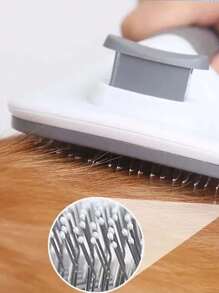 1 pièce Brosse d'épilation à clic unique, traitement rapide des poils d'animaux de compagnie, lavable et facile à transporter