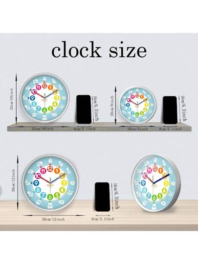 An 10 Inch ful Animal Teaching Klok Battery Powered, 12 Hour Large Digital Learning Telling Time, Multi Modeling Zoning Easy Silent Clock, Living Room, Bedroom, Children's Playground, Classroom ation, Holiday (No Battery) Home Back To School Supplies view 3