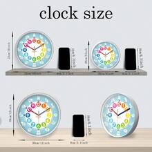 8-10 Inch Colorful Animal Teaching Clock - Battery Powered, 12-Hour Large Digit Display, Multi-Color Animal Design, Convenient For Learning, Silent Operation, Suitable For Living Room, Bedroom, Room, Playground, Classroom Decor, Holiday Gift (Batteries Not Included), Home Decor, Back To School Learning Supplies - Multicolor Animals - View 5