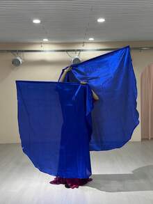 1pc 140x140cm Dance Flag Large Fan Dance Prop For Church Performance Praise Flag With Telescopic Rod - Multicolor - View 10