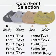 Customized Cat Shaped Name Tag, Pet ID Tag, Cat Accessories, Collar Pendant, Various Fonts And Colors Available