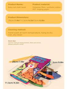 6-Page Unrippable Cloth Book For Infants & Toddlers, Montessori Cognitive Book With Ocean Animals & Dinosaur Cartoon Patterns, Promotes Early Learning & Cognitive Development, Christmas/Thanksgiving Gift, Baby Sensory Book, Infant Cloth Book, Baby's First Cognitive Book