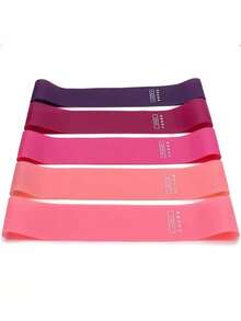 1pc/5pcs Yoga Resistance Bands, Suitable For Full Body Fitness, Glute, Leg And Arm Stretching, Ideal For Yoga And Pilates Workout At Home, Portable Fitness Equipment, Rubber Resistance Bands, Yoga Gym Elastic Candy Strength Pilates Cross-Training For Women Weight Lifting - Multicolor - View 4