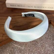 Faixa de cabelo larga e elegante em cetim, design simples, esponja de alta qualidade, adequada para o topo da cabeça, limpeza facial, acessório de cabelo, visual vintage chique, cor sólida, toque de cetim de alta qualidade, faixa de cabelo delicada e elegante, acessório de cabelo com arco para mulheres. - Multicolorido - Ver 14