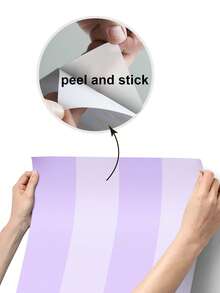 1 片波西米亚风格时尚蓝色、粉色、紫色条纹壁纸，易于安装，可拆卸，适用于儿童房、幼儿园装饰 - 彩色 - 查看 5