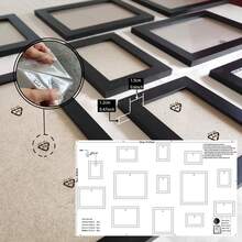 13-Piece Wooden Wall Photo Frame Set With Layout Guide - Versatile Home, Office, Wedding & Festival Decor, Thoughtful Gift Idea, Multi-Picture Display (Photos Not Included), Easy-To-Hang Wood Frames For Personalized Wall Arrangements - Multicolor - View 8