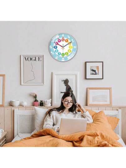 An 10 Inch ful Animal Teaching Klok Battery Powered, 12 Hour Large Digital Learning Telling Time, Multi Modeling Zoning Easy Silent Clock, Living Room, Bedroom, Children's Playground, Classroom ation, Holiday (No Battery) Home Back To School Supplies view 6