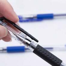 6支/套中性0.5毫米子弹头/针头圆珠笔，黑色，水性墨水，适合学生、考试、办公使用 - 黑色 - 查看 9