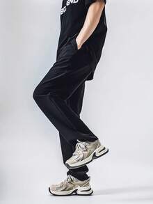 男士舒适百搭透气低帮休闲运动鞋，时尚厚底运动鞋，秋季 - 灰色 - 查看 2