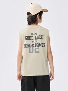 Balabala 男童背心儿童运动背心2025夏季无袖时尚纯棉时尚 - 煙灰卡 - 查看 3