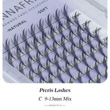 ANNAFRIS 12 rangées de rallonges de cils manga renard, spire Eif Pteris, frisure C/D de 8 à 15 mm mélangée, amas de cils bandes de style manga, look naturel volumineux et moelleux, pour les yeux des femmes et les soirées, pour les professionnels, plus facile à greffer, faux cils légers prémontés en éventail, plumes de style anime, outils de maquillage à fleurs automatiques, pour les débutants dans les salons de beauté, cils manga, amas de cils bandes de style manga, amas de cils, faux cils individuels, cils, faux cils - Noir - Voir 9