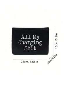 "All My Charging Sh*T" Funny Cord Case - Adult Zipper Pouch For Electronics & Phone Organization, Non-Waterproof, Formaldehyde-Free Tool And Accessory Bag, Perfect Men's Gift Makeup Organizer Makeup Storage Bag Mini Pouch Travel Small Makeup Case Accessories Make Up Holder Brush Bag Make Up Container Cosmetic Bag Travel Essentials Makeup Bag Makeup Bags Makeup Pouch Make Up Pouch Back To School
