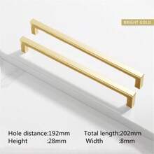 1 Stück einfache quadratische Möbelgriffe aus Aluminium-Legierung, in hellem Gold und schwarz gebürstet, für Schranktüren, Schubladen, Glastüren, Kleiderschranktüren, Möbelzubehör
