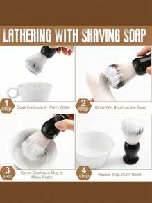 1pc Men's Shaving Brush, Synthetic Shaving Tool Shaving Brush With Hardwood Handle, Synthetic Travel Shaving Brush, Men's Shaving Brush, Paint Brush, Barber Shop Tool, Men's Shaving Cream Brush, Wet Shaving Brush, Facial Hair Brush, Shaving Brush