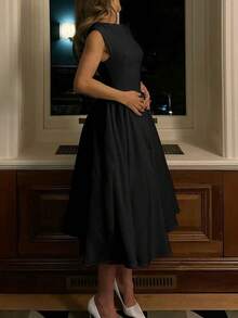 Women Summer Sleeveless Backless A Line Elegant Sundress Elegant Sexy Party Midi Dress Evening Clothes