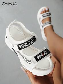 SHIHUA Giày Sandal Thể Thao Đế Xuồng Cao Gót Mới 2025 Cho Nữ, Giày Đi Biển Thường Ngày Tăng Chiều Cao 8CM, Mặc Mùa Hè Với Váy - trắng - Xem 8