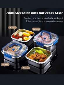 DeTODO Fiambrera Térmica de Acero Inoxidable Para el Almuerzo de 1800 ML - Plateado - Ver 8