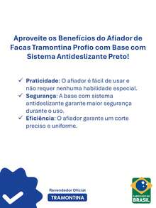 Afiador de Facas Tramontina Profio com Base com Sistema Antideslizante Preto - Tramontina - Preto Ref.24038/000 - Visão 9