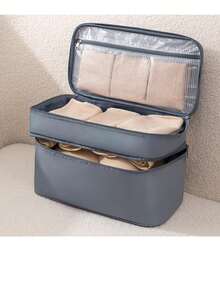 双层多功能便携式旅行胸罩和内裤收纳袋，适用于宿舍、旅行、外出旅行必需品旅行配件女性旅行必备品旅行整理器行李箱夏季海滩度假返校用品