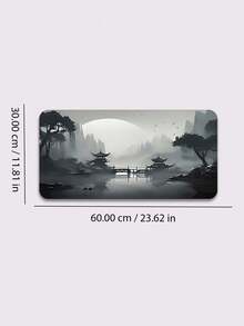 Extra Large Japanese Moonlight Pagoda Mouse Pad - Serene Night Scenery Design, Non-Slip Rubber Base, Stitched Edges, Smooth Surface, Suitable For Gaming And Home Office, Perfect Gift Creative, Gaming Mouse Pad Back To School - Multicolor - View 7