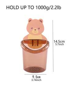 1 szt. Mały uchwyt na misia, montowany na ścianie, uroczy uchwyt na kubek do przytulania, uchwyt na kubek z kreskówkowym zębem, stojak do przechowywania w łazience, dekoracja łazienki, lato