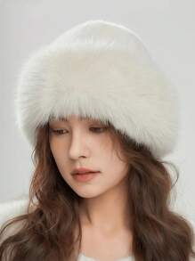 1 pieza/2 piezas, Sombrero de cubo de felpa para mujer en invierno, Sombrero grueso y de moda para mujer, Gorro cálido de invierno, Se puede combinar con abrigo de lana, Ropa de invierno, Atuendos de invierno