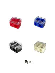 8/4/2pcs Makeup Pencil Sharpener, Lip Liner Pencil Sharpener, Eyebrow Pencil, Eyeliner Pencil Makeup Tool Sharpener, Eyeliner Pencil Sharpener, Double Hole Design, Excellent Material,Big & Small Hole Design, Easy To Use,Portable, Wide Application, Suitable For Beauty Salons, Nail Salons