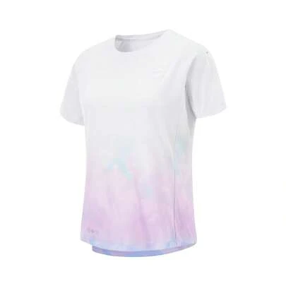  Camiseta de manga corta para mujer de la serie de running LI-NING, reflectante, cómoda, de secado rápido, transpirable, de piel suave y amigable, de punto, para deportes casuales ATSV530