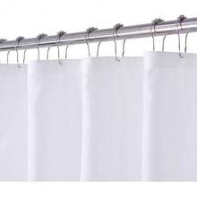 New N&Y HOME Fabric Shower Curtain Or Liner With Magnets - Washable Hotel Quality Cloth Shower Curtain For Bathroom - White, 71x72 - 白色 71 英吋寬 x 72 英吋長(1 包) - 查看 1