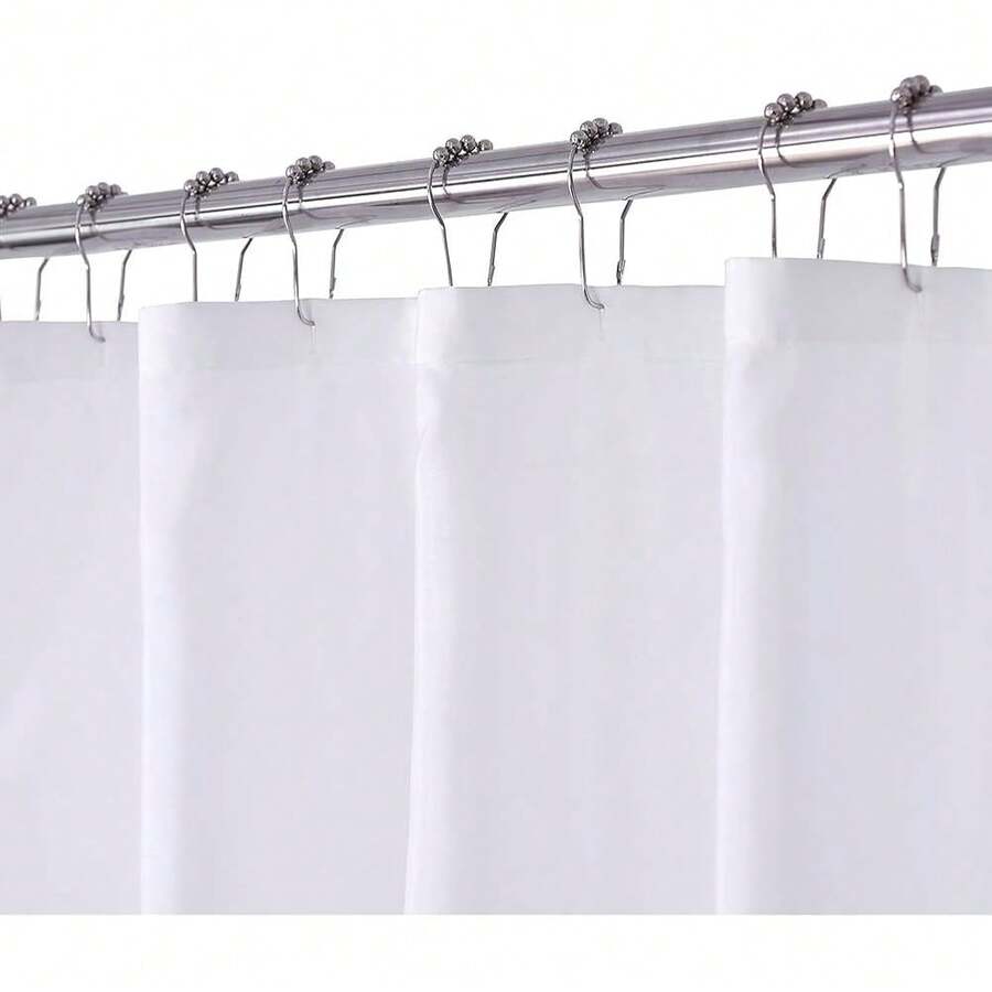 New N&Y HOME Fabric Shower Curtain Or Liner With Magnets - Washable Hotel Quality Cloth Shower Curtain For Bathroom - White, 71x72 - 白色 71 英吋寬 x 72 英吋長(1 包) - 查看 1